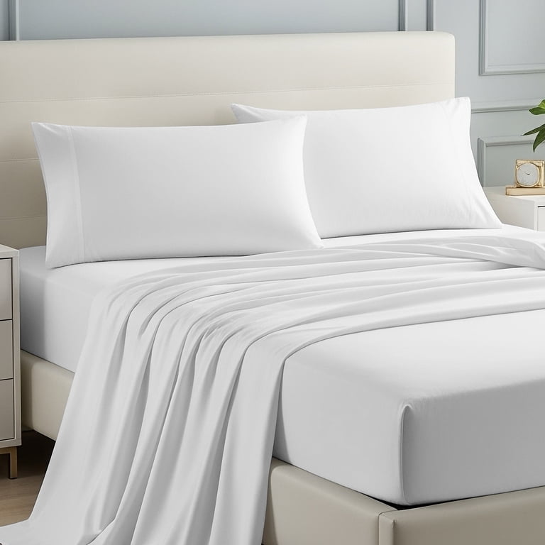 Purity Home 100% Cotton Twin Sateen Sheet Set, Wrinkle-Resistant photo 4