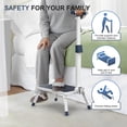 thumbnail image 6 of Folding Step Stool, Step Stools with Handle for Elderly Adults, Metal Stepping Stool with Adjustable Handrail in Kitchen, Bathroom, Bedroom, 330 Lbs Capacity, 6 of 6