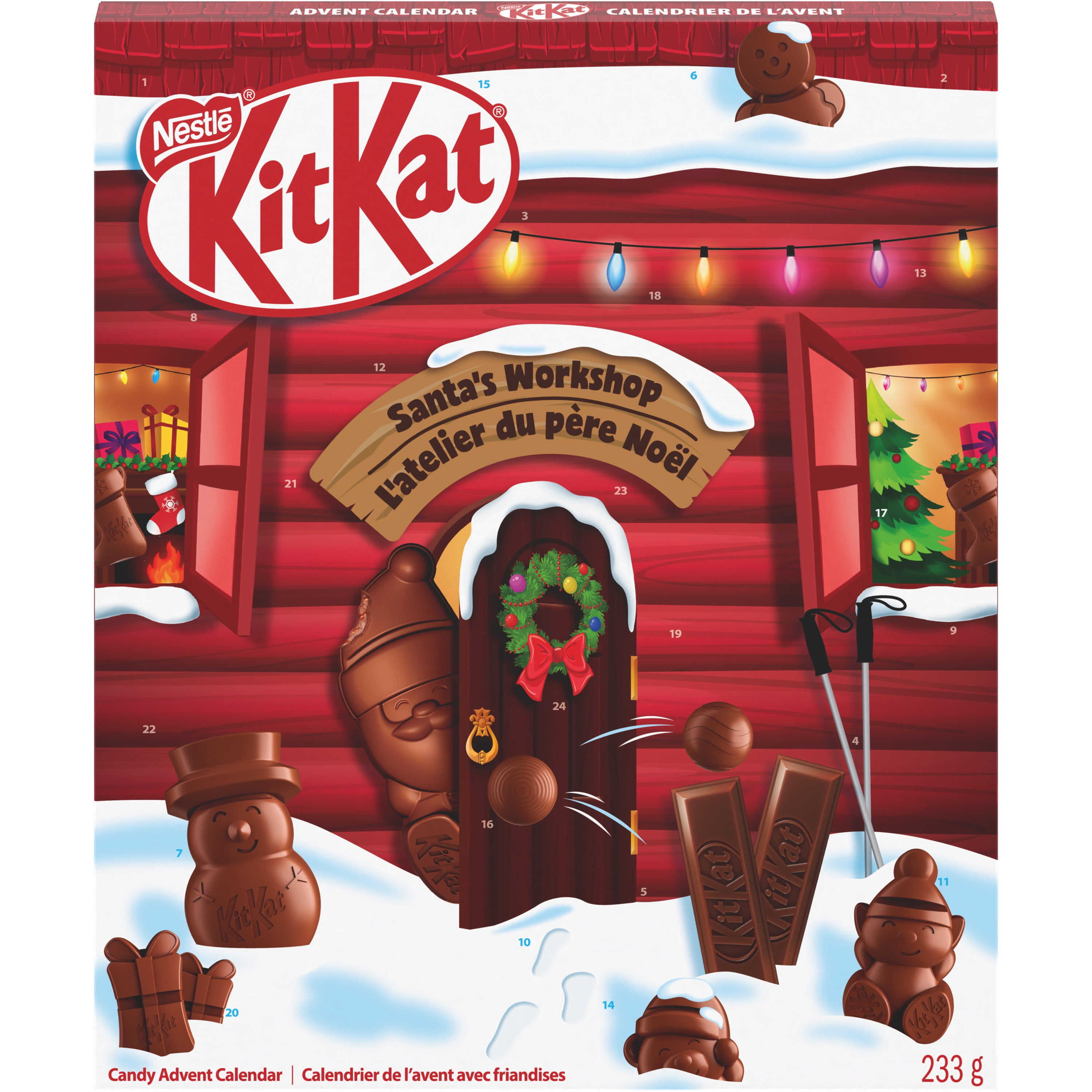 Kitkat Santa's Workshop Advent Calendar, With KITKAT Christmas Chocolates, 233 g