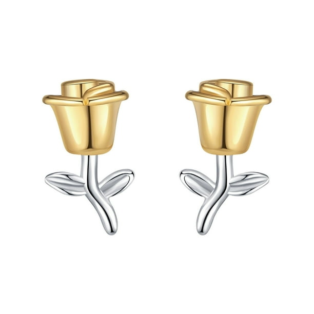 Coreano de estilo francés Exquisito Tres Rose Pendientes para Mujeres Temperamento Dulce literaria Pendientes para Novias
