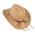 thumbnail image 1 of Sombrero Fedora Trilby de paja para mujer, sombrero para el , ala grande para exteriores, Anti- Bronceado suave Colcomx  Sombrero de paja para el sol, 1 of 8
