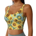 thumbnail image 2 of Fotbe Farmhouse Sunflower Pattern Womens' Sports Bra Longline Wirefree Padded with Medium Support Sports Moisture-Wicking Workou Vest,Tank Top-Small, 2 of 9