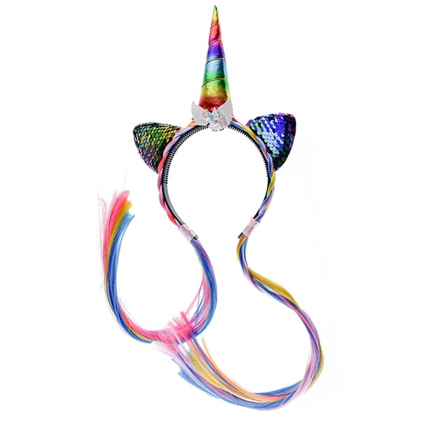 Aros de lentejuelas brillantes para la cabeza, diadema de unicornio brillante, accesorio para el cabello para fiesta de máscaras, banda para el cabello, suministros para fiestas de conciertos