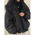 thumbnail image 3 of EMMIOL Christmas Women's Y2K Reversible Oversize Fleece Hooded Jacket Sherpa Lined Long Sleeve Zip-Up Puffer Jacket,2025 Winter Warm Coat, 3 of 5