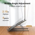 thumbnail image 2 of Portable Laptop Stand for Desk, Adjustable Height, Foldable Aluminum Computer Stand with Rubber Stops, Silver Finish, 2 of 3