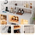 thumbnail image 4 of 47" Wine Cabinet with LED Light, Home Coffee Cabinet with Wine Rack and Glass Holder, Coffee Bar Buffet Sideboard Storage with Power Outlets, for Living Room, Dining Room, White, 4 of 7