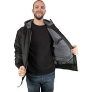 Freeze Defense Mens Winter Coat Fleece Lined Quilted Jacket (XL, Black)
