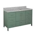 thumbnail image 5 of California 60" Single Bathroom Vanity with Sage Green Cabinet and Carrara Marble Top, 5 of 6