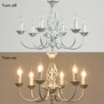 thumbnail image 4 of Garwarm French Country Chandelier,Vintage Candle Chandelier,6 Lights Farmhouse Pendant Light Fixture for Kitchen Island,Dining Room,Living Room(Silvery), 4 of 15