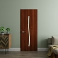 thumbnail image 2 of Interior Solid French Door 32 x 96 in - LUNO 2003 Walnut - Single Regular Panel Frame Handle - Bathroom Bedroom Modern Doors, 2 of 5