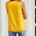 thumbnail image 5 of Women's Silk Satin Tank Tops V Neck Casual Camisoles Sleeveless Business Work Blouses Dressy Summer Shirts,Yellow M, 5 of 8