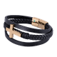 thumbnail image 2 of Pulsera Hombre LUCKMAN Cruz Piel Vegana Acero Inoxidable Modelo Saul Dorado UNITALLA, 2 of 6