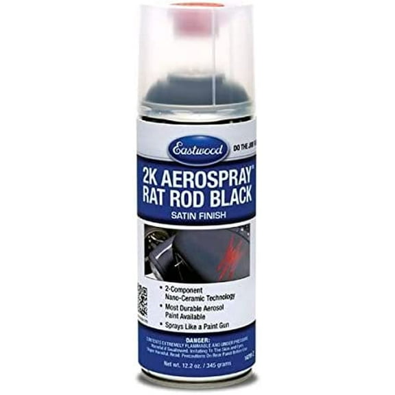 Eastwood 2K Aerospray Rat Rod Satin Black Aerosol Spray Paint 12.2oz