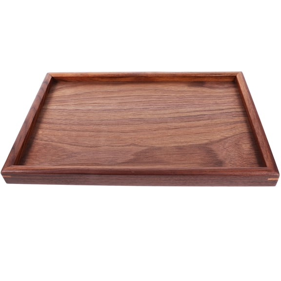 WEUVEB Rectangular Brown Bathroom Vanity Tray Made from Walnut Wood for Organized Storage
