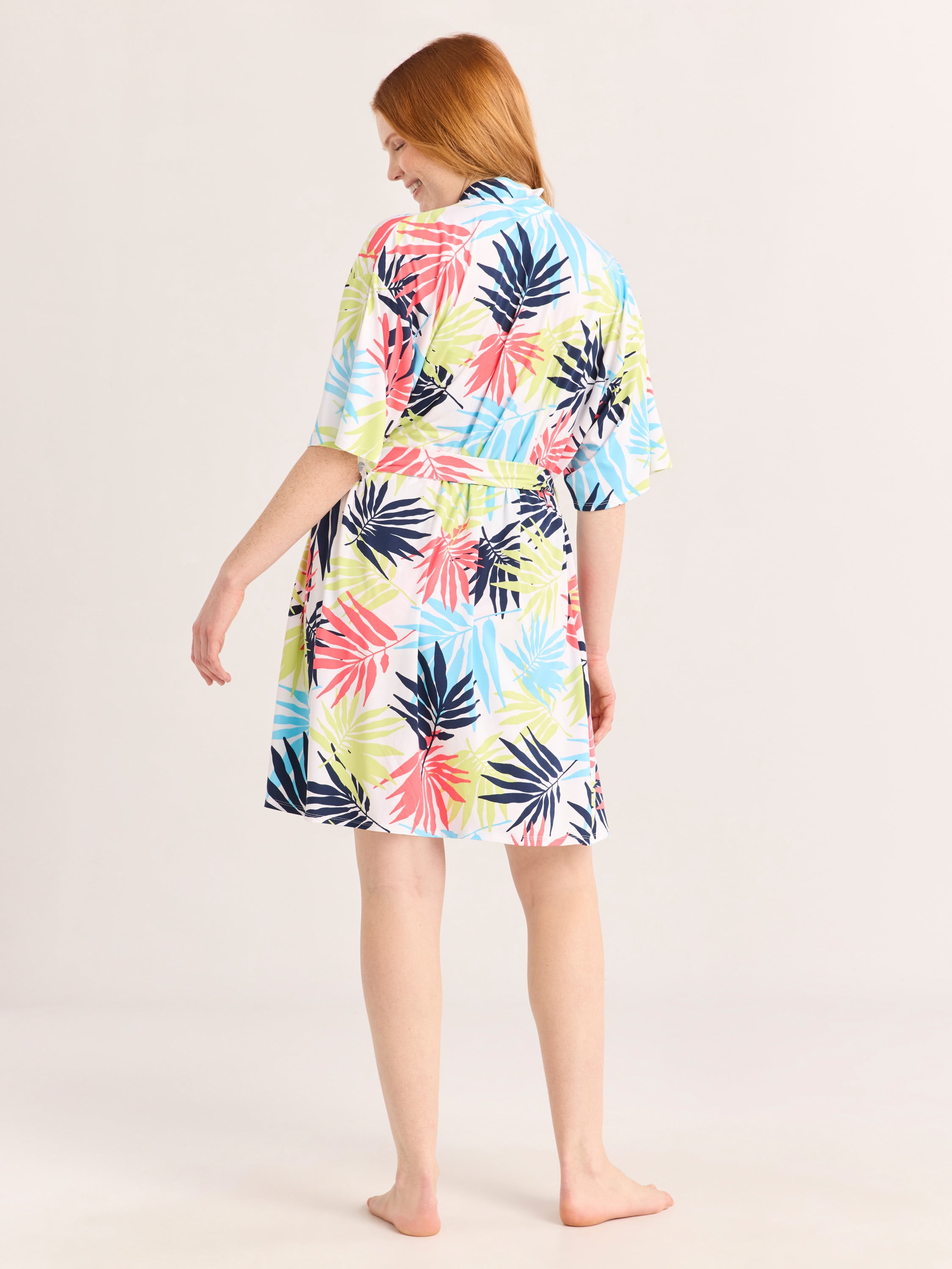 Joyspun Women’s Cami, Shorts, and Robe Travel Pajama Set, 3-Piece, Sizes S-3X