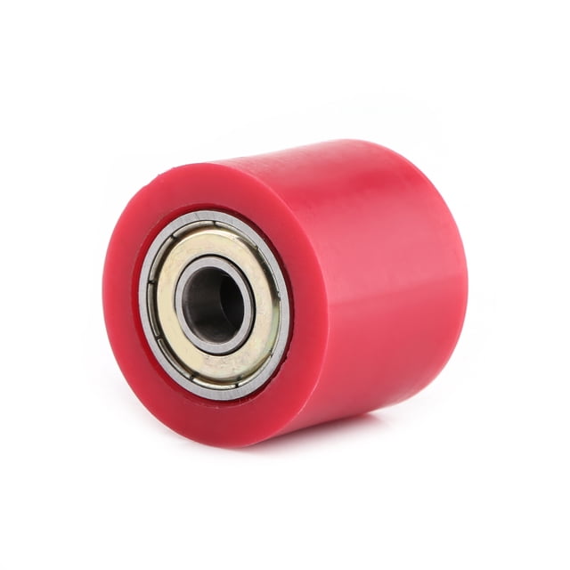 Guía de rueda tensora deslizante de rodillo de polea de cadena de transmisión de 8mm para bicicleta de calle motocicleta ATV rojo