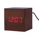 thumbnail image 4 of LED Reloj Digital Control de Voz Termómetro Cuadrada Decoración Hogar Oficina Marrón + rojo BLESIY Relojes de alarma, 4 of 8