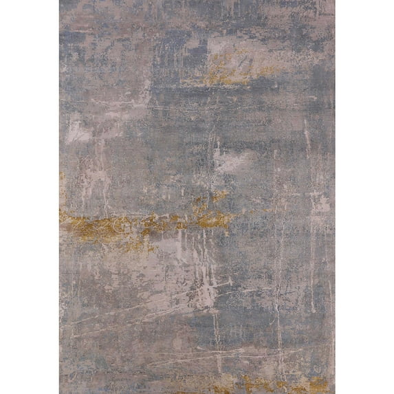 Ahgly Company Indoor Rectangle Mid-Century Modern Rose Purple Oriental Area Rugs, 4' x 6'