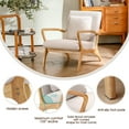 thumbnail image 3 of JULY'S SONG Mid Century Modern Accent Chair with Pillow, Linen Upholstered Reading Chair with Wood Frame, 25.6" W Arm Chairs in Living Room,Beige-Curved Armrest, 3 of 8