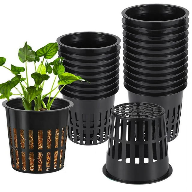 40 cestas hidropónicas de plástico para plantación hidropónica, cesta reutilizable para plantas acuáticas para hidroponía aeropónica, plantación de flores, jardinería JM
