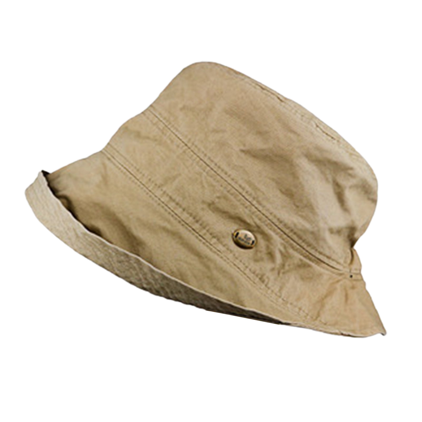 IOAOAI Solid Color Warped Edge Travel Hat Women Wide Brim Elastic UV ...