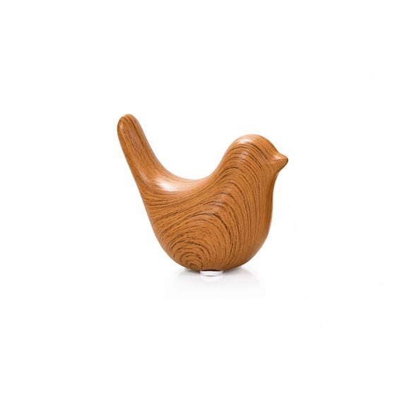 Decorative Ceramic Bird Figurine, Wooden Look Farmhouse Decor Accent, Rustic Bird Statue, Modern Minimalist Tabletop Ornament for Living Room Shelf Coffee Table Home Decor(Small)
