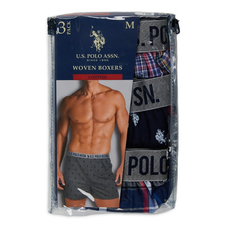 U.S. Polo Assn. Men's Underwear – Woven Boxers with Functional Fly (3 Pack),  Size Small, Blue Print/Blue/Porcelain : : Clothing, Shoes &  Accessories
