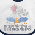thumbnail image 4 of Inktastic My Great Aunt Loves Me to the Moon and Back Elephants Boys or Girls Baby Bib, 4 of 4