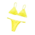 thumbnail image 2 of KYAIGUO Women Beach Bikini Set Two Piece Swimsuit Triangle Bathing Suits Double Shoulder Straps Bikini Set Solid Color Swimwear, 2 of 11