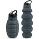 thumbnail image 1 of Botella de agua plegable de viaje de 18 oz, botellas de agua plegables de silicona reutilizables sin BPA para gimnasio, camping, senderismo, botella de agua deportiva portátil a prueba de fugas con mosquetón (gris oscuro) Sincero Electrónica, 1 of 5
