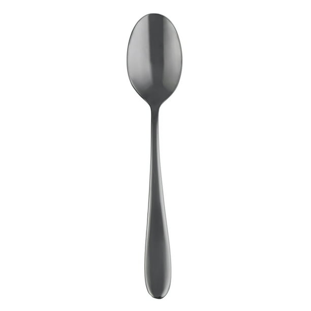 4 pack) Cambridge Byram Black Mirror Stainless Steel Teaspoon
