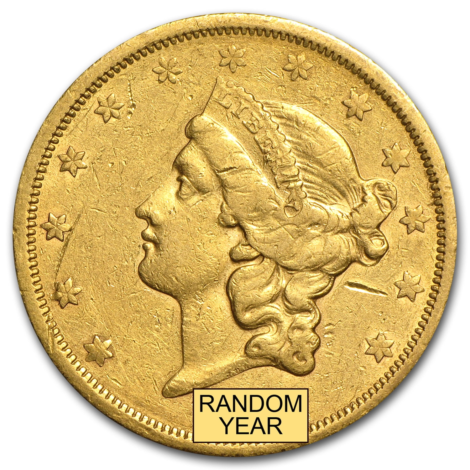 Cleaned SKU #61870 1866-1876 $20 Liberty Gold Double Eagle Type 2 
