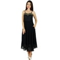 thumbnail image 6 of Bimba Womens Georgette Dress Sheer Shaghetti Strap Prom Dresses With Pockets, 6 of 9