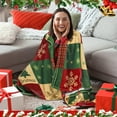 thumbnail image 5 of Christmas Flannel Blanket Throw Red Green Checkered Blanket Christmas Tree Snowflake Soft Fuzzy Cozy Throw for Couch Bedroom Sofa Travel Bed Xmas Decor, 50 x 60 Inch, 5 of 6