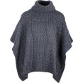 thumbnail image 3 of Aran Woollen Mills Patchwork Knitted Cape 100% Premium Soft Merino Wool Cowl Neck Women`s Poncho Made in Ireland | One Size, 3 of 4