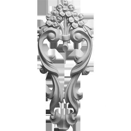 Ekena Millwork 10 1/4"W x 24"H x 1 5/8"P Large Flowers with Flowing Leaves Drop Onlay