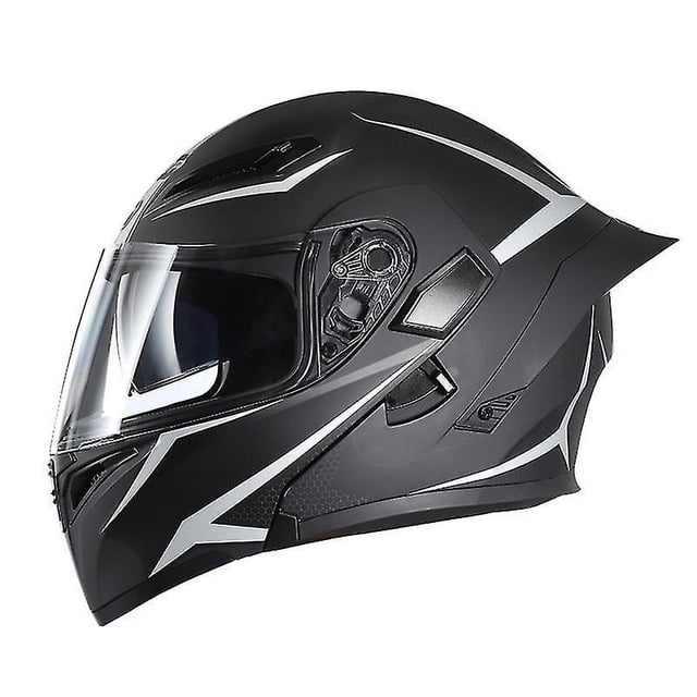 L Casco de motocicleta Unisex Adulto Cool Rider Equipment Four Seasons New Street Touring Casco de moto Casco integral abatible con doble visera con Bluetooth
