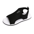 thumbnail image 1 of Kcodviy Ladies Summer Solid Color House Sandals for Women Breathable Mesh Open Toe Wedge Sandals for Women Lightweight Flat Sandals, 1 of 7