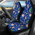 thumbnail image 2 of Jeiento Christmas Front and Rear Car Seat Covers Set of 4 Santa Claus Front Bucket Saddle Blanket Blue Split Rear Bench Cushion Covers Auto Accessory Fit for Van SUV Truck Festival Decor, 2 of 7