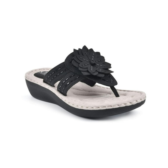 Cliffs by White Mountain Womens Cupcake II Faux Leather Thong Sandals