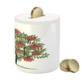 thumbnail image 3 of Rowan Piggy Bank, Rowan Tree Full of Fruits Fresh Organic Ecology Themed Art, Ceramic Coin Bank Money Box for Cash Saving, 3.6" X 3.2", Olive Green Dark Coral, by Ambesonne, 3 of 4