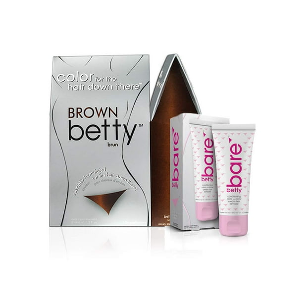 Brown Betty - Hair Color for the Hair Down There Hair Color Kit with  BettyBare Hair Remover Cream 