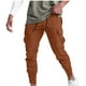 thumbnail image 1 of Pantalones largos para hombre, de color liso, elásticos, ajustados al tobillo, informales, deportivos, transpirables, para hombre, 1 of 3