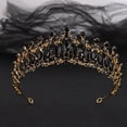 thumbnail image 1 of Zhuge Tiara de boda para novia, diadema de princesa, corona nupcial, joyería para el cabello con diamantes de imitación de cristal, decoración para novia, cumpleaños, graduación, boda (negro), 1 of 4