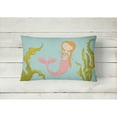 thumbnail image 2 of Carolines Treasures BB8540PW1216 Mermaid and Cat Underwater Canvas Fabric Decorative Pillow  12H x16W multicolor, 2 of 3