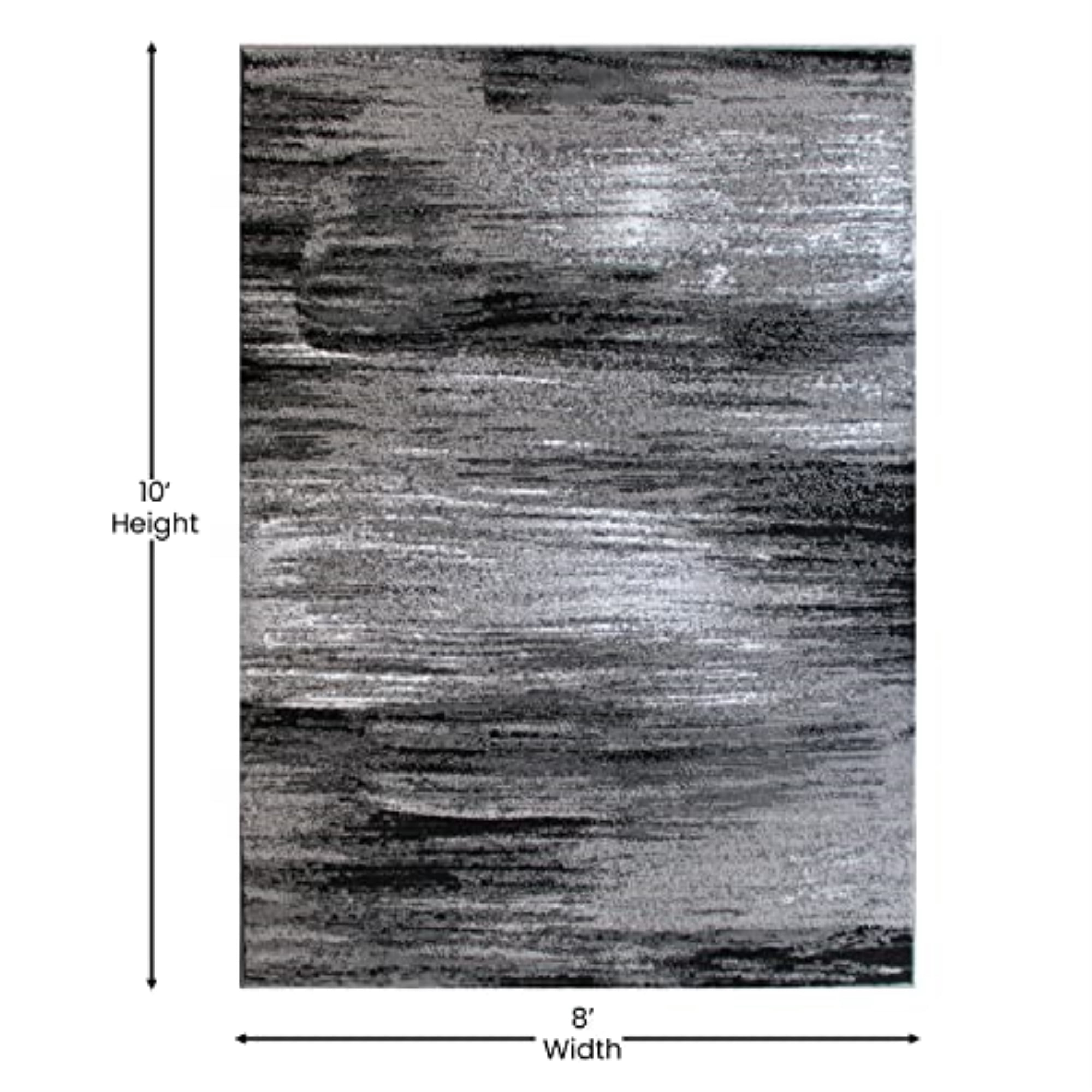 Flash Furniture Rylan Rectangular Contemporary Grey Area Rug, 8' x 10'