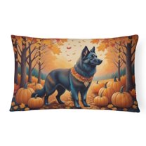 Carolines Treasures DAC1017PW1216 16 x 12 in. Unisex Belgian Sheepdog Fall Fabric Decorative Pillow