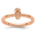 thumbnail image 3 of Auriga Fine Jewelry 925 Sterling Silver Rose-plated Flip Flop Ring for Women Size 7, 3 of 6
