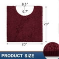 thumbnail image 2 of Smiry Chenille U-Shaped Toilet Bathroom Rugs, Soft Absorbent Non-Slip Contoured Carpet, Machine Washable Bathroom Mats, 20"X20", Wine Red, 2 of 7