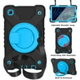 thumbnail image 2 of Dteck with Shoulder Strap Case for Samsung Galaxy Tab A7 Lite 8.7-inch SM-T220 T225 (2021),360 Degree Rotation Shockproof Armor Rubber 3-Layers Protection Case Hybrid Kickstand Cover,Black+Blue, 2 of 9